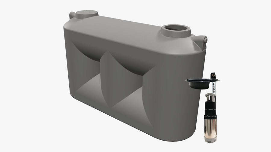 5000L Slimline Tank and REEFE RainPro RM5096-6 Submersible Rain to Mains System